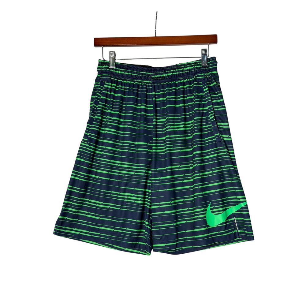 Nike Mens Shorts Blue/Green Medium Dri-Fit 9" Pockets Summer Casual Activewear